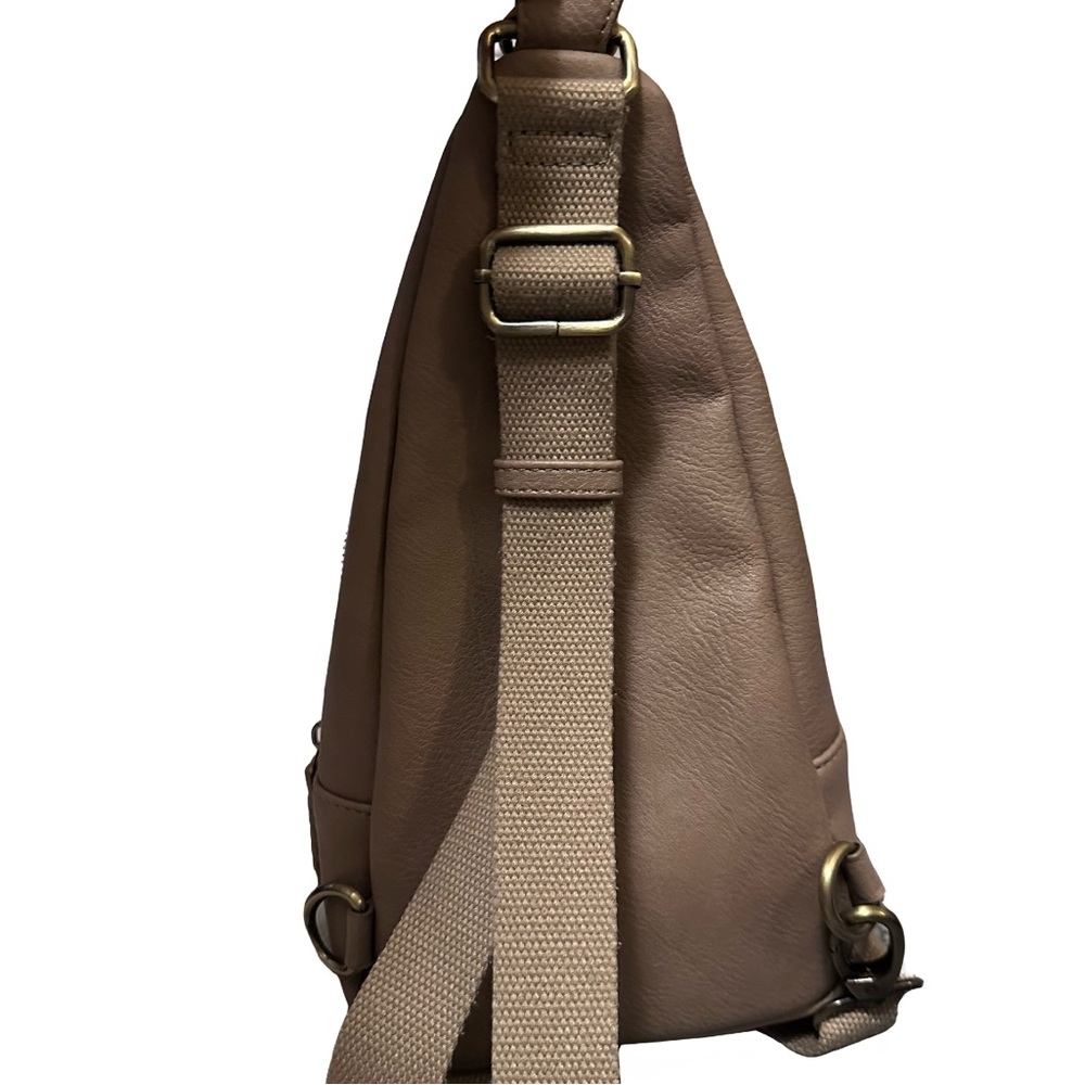 Antik Kraft Vegan Leather Sling Beige Khaki - Picture 3 of 5